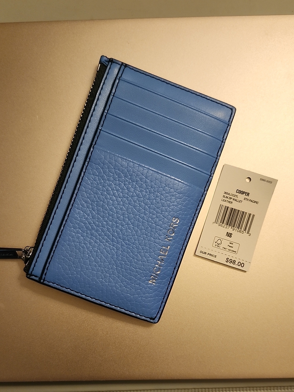 MICHAEL KORS Blue Leather Card Holder Wallet